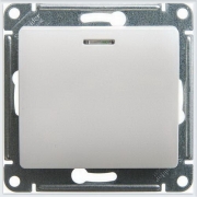 Выключатель 1-клавишный с подсветкой сх.1а, 10AX Glossa Перламутр GSL000613