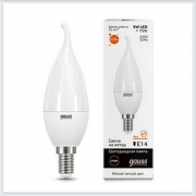 Лампа светодиодная свеча на ветру 8W E14 3000K gauss Elementary 34118 - купить лампу