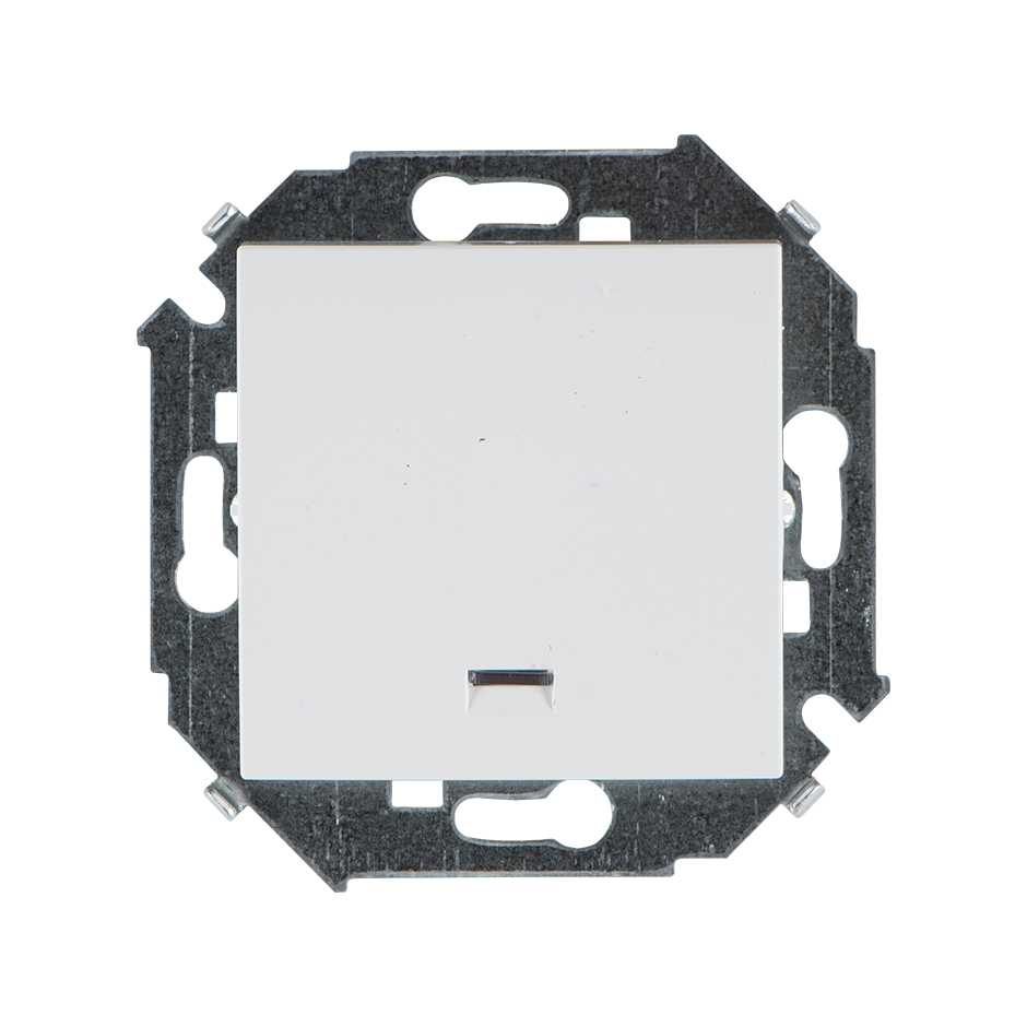 Simon Кнопочный выключатель с подсветкой 16A 250В белого цвета S15 1591160-030