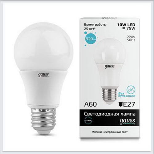Лампа светодиодная 10W E27 4100K gauss Elementary 23220 - купить лампу