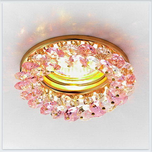 Светильник Ambrella K206 PI-G золото-розовый хрусталь MR16