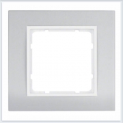 Berker Рамка 1-я B.3 алюминий, вставка полярная белизна Арт. Berker 10113904