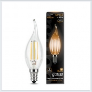 Лампа светодиодная свеча на ветру E14 5W 3000K gauss Филамент 104801105 - купить лампу