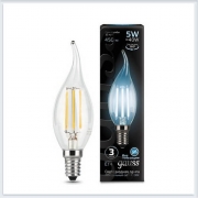 Лампа светодиодная свеча на ветру E14 5W 4100K gauss Филамент 104801205 - купить лампу