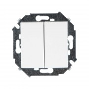 Simon Двухклавишный выключатель 16AX 250В белого цвета S15 1591398-030
