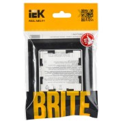 BRITE Рамка 1-местная хром черный IEK, BR-M12-12-2-K23