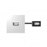 Модуль с адаптером, проходной USB мама/мама, белый, Simon 400 40001191-030