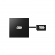 Модуль с адаптером, проходной USB мама/мама, черный, Simon 400 40001191-038