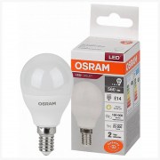 Лампа светодиодная Osram Ledvance, LV CL P60 7SW/830 220 240V FR E14 560lm 180* 25000h шарик LED, 4058075579620светодиодные лампы осрам, купить в интернет магазине, официальный партнер Osram
