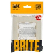 BRITE Рамка 1-местная бежевый рифленый IEK, BR-M12-51-K10