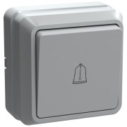 Выключатель 1-клавишный для открытой установки кнопочный 10А ОКТАВА белый IEK, EVO13-K01-10-DC