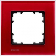 Siemens Delta miro glass Рамка 1 пост стекло ORIENT ( красное) - 5TG12013