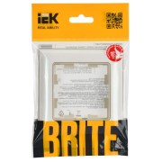 BRITE Рамка 1-местная бежевый жемчужный IEK, BR-M12-12-1-K10