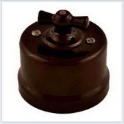 Bironi перекрестный выключатель фарфор, цвет коричневый B1-203-02
