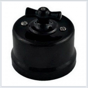 Bironi перекрестный выключатель фарфор, цвет черный B1-203-03