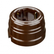 МезонинЪ Розетка пластиковая с заземляющим контактом, цвет - коричневый GE30301-04