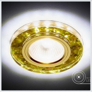 Светильник Ambrella с подсветкой белый золотой MR16 3W LED WHITE S225 WH/G/WH